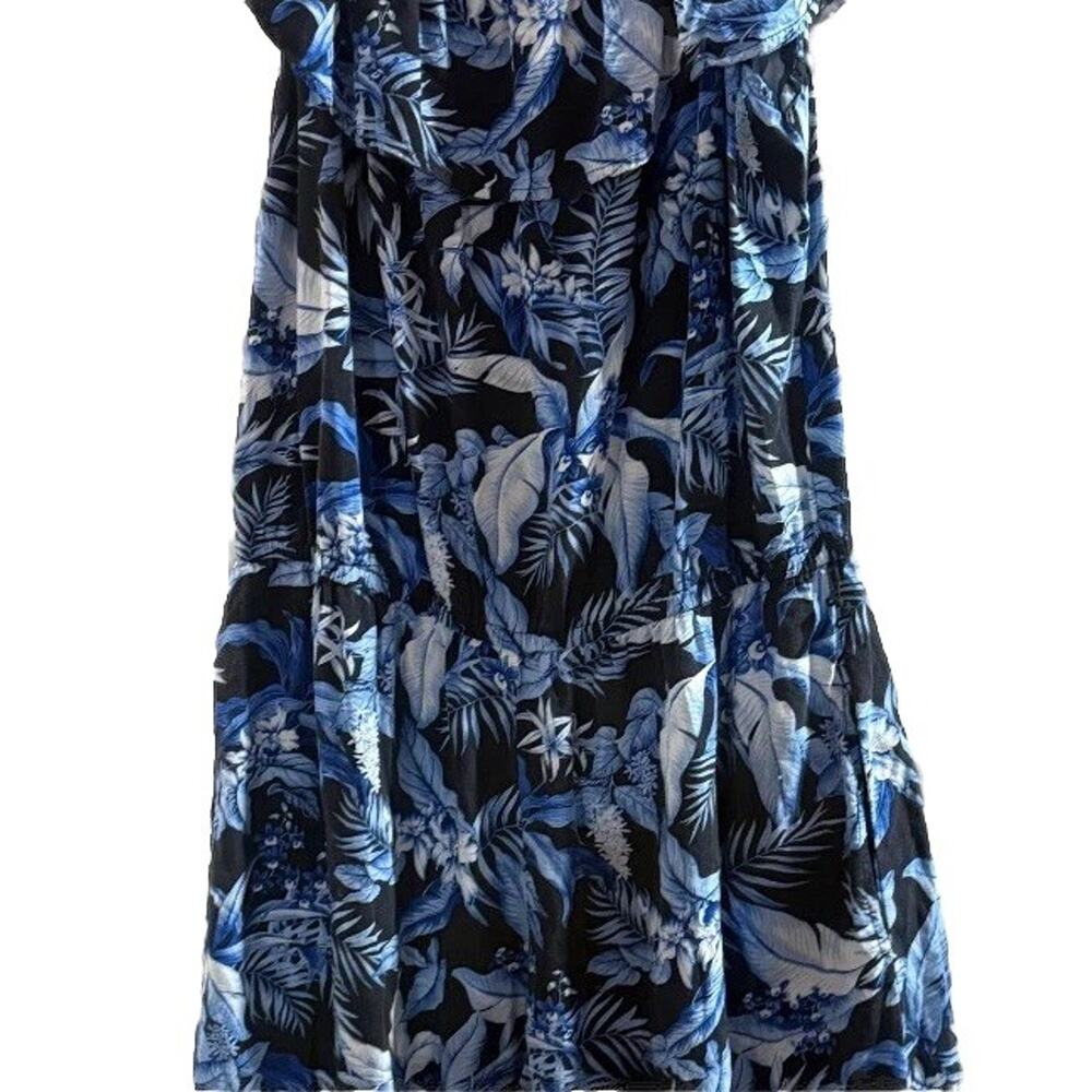 Tommy Bahama Jumpsuit Womens Medium Multi Indigo Garden Floral Off The Shoulder - Picture 2 of 5